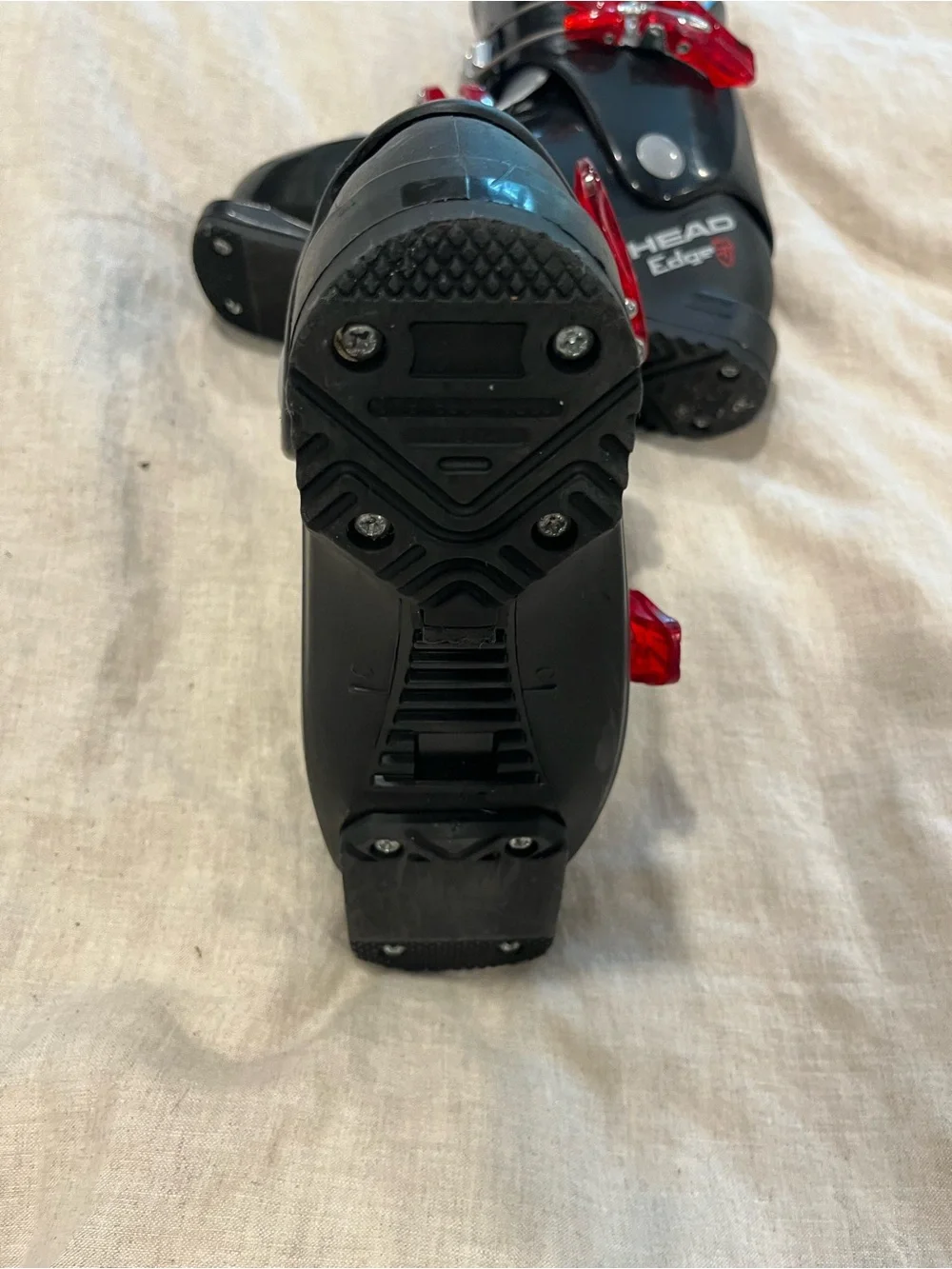 Head Edge Black Kids Ski Boots with Red Buckles 20.0-20.5, 241mm